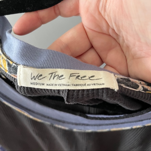 We the Free Patchwork Sleeve Thermal Long Sleeve Free People Bandana Print Sz M - Picture 5 of 8